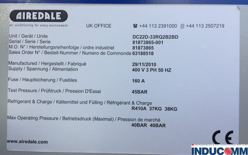 Chiller Nameplate